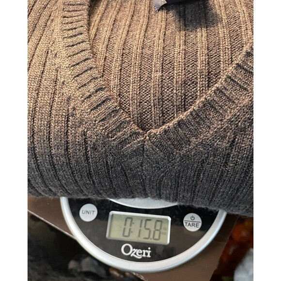 BROOKS 346 Fine Italian Merino Wool V-neck Pullover Sweater, Gray Size Large - Picture 9 of 9